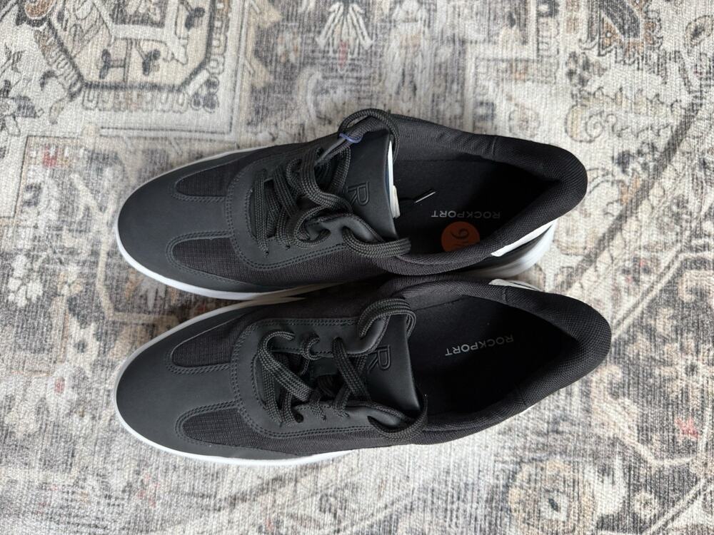 NWT Rockport Men's Tylan Step Black Casual Athleisure Sneakers Size 9.5